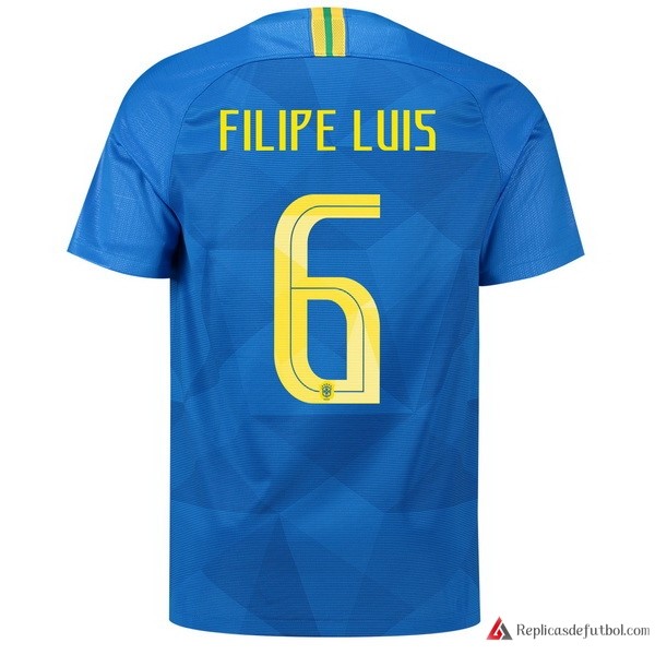 Camiseta Seleccion Brasil Segunda equipación Filipe Luis 2018 Azul